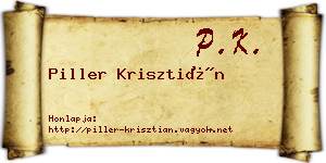 Piller Krisztián névjegykártya