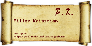 Piller Krisztián névjegykártya